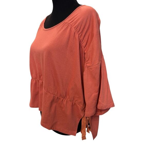 New ~ LUMIERE NORDSTROM ~ FALL Brown 3/4 Sleeve Blouse Top Size Small - Picture 2 of 5